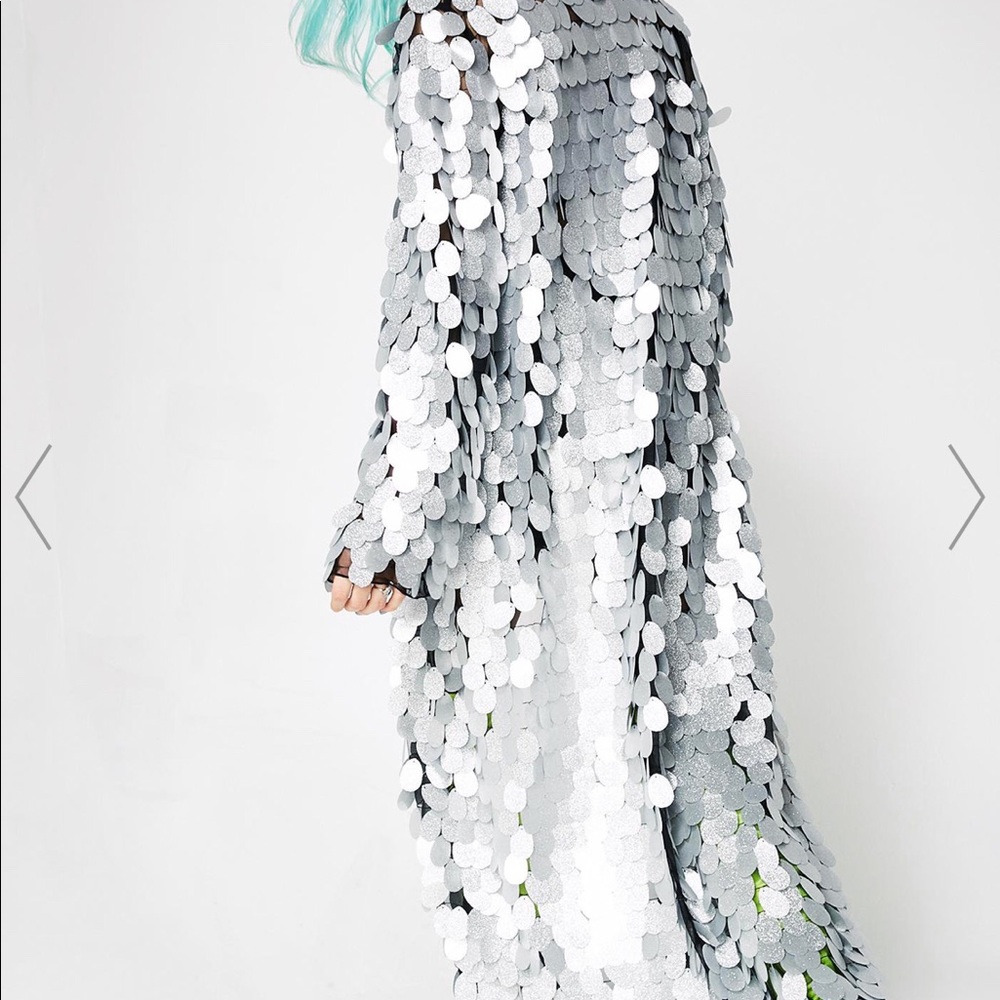 Jaded London / Dolls Kill silver sequin kimono